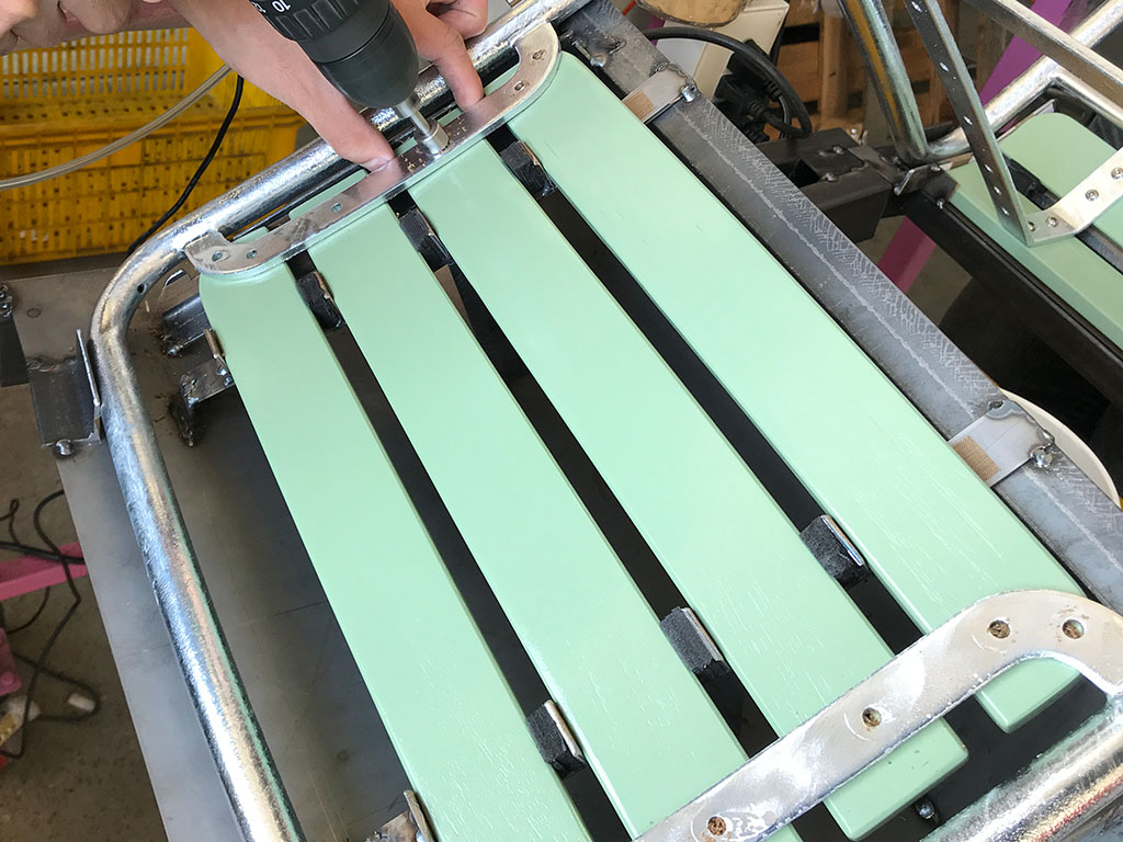 Outdoor Chair, jig for mounting the battens